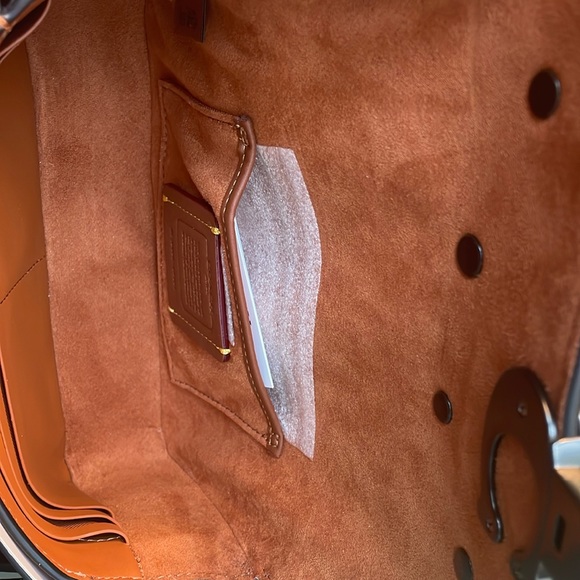 Coach Tea Rose Mini Studio Baguette Pewter/Black & a Pink Cherry Bag Charm NWT - Picture 12 of 17